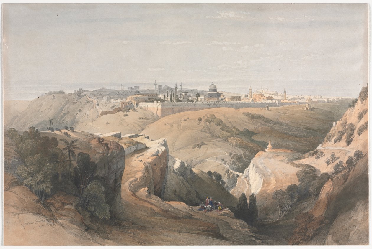 Jerusalem från Oljeberget, 1839. av David Roberts
