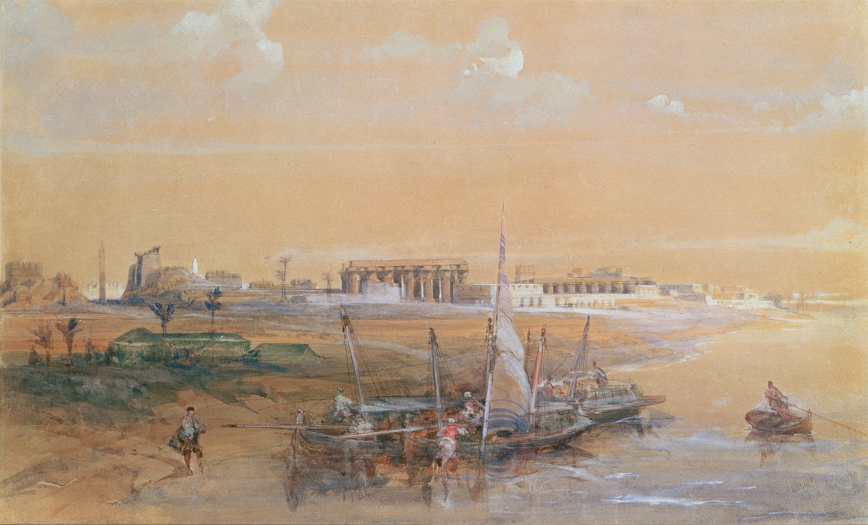 Luxor vid Nilen, 1839 (wc) av David Roberts