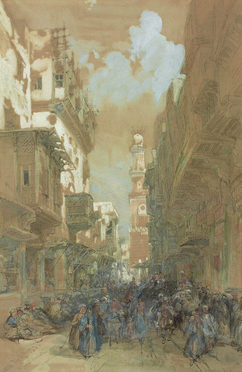 Moskén El Mooristan, Kairo, Egypten, 1838 av David Roberts