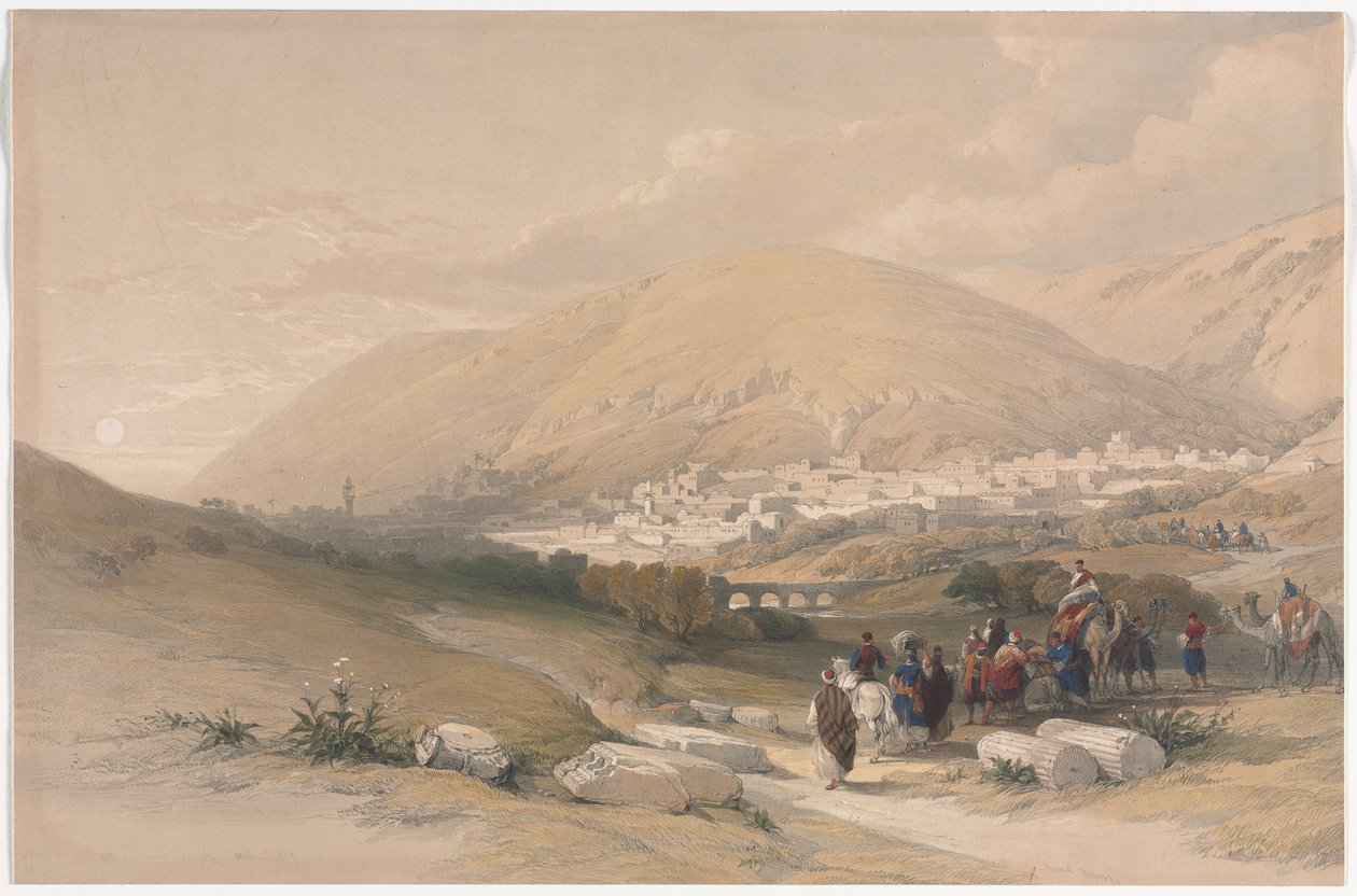 Nablus antika Sikem, 1839. av David Roberts