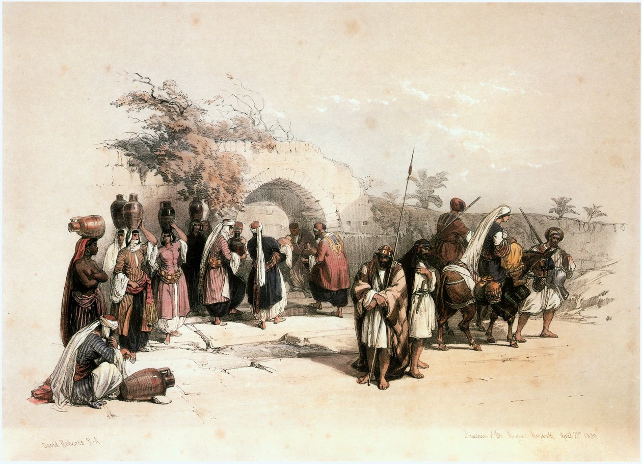 Nazareth, Jungfrufontänen (gravyr) av David Roberts