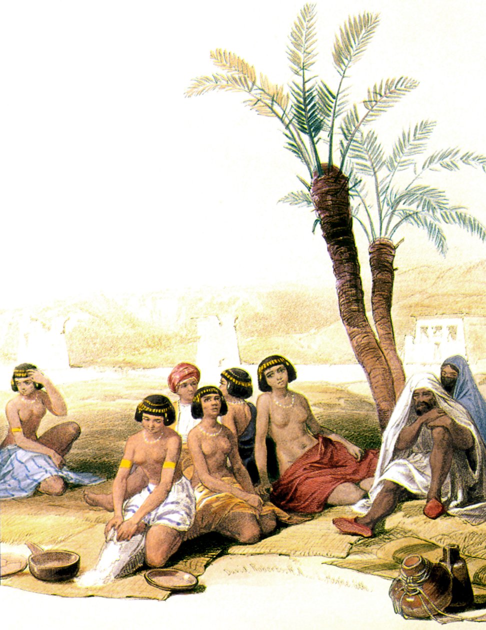 Nubiska slavar vid Nilen 1846-1850 (illustration) av David Roberts