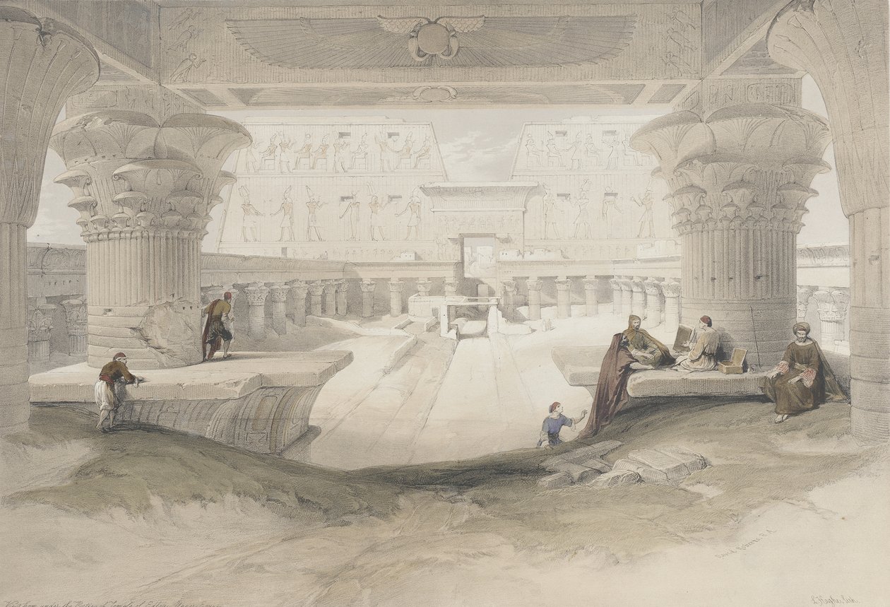 Portiken till templet i Edfu av David Roberts