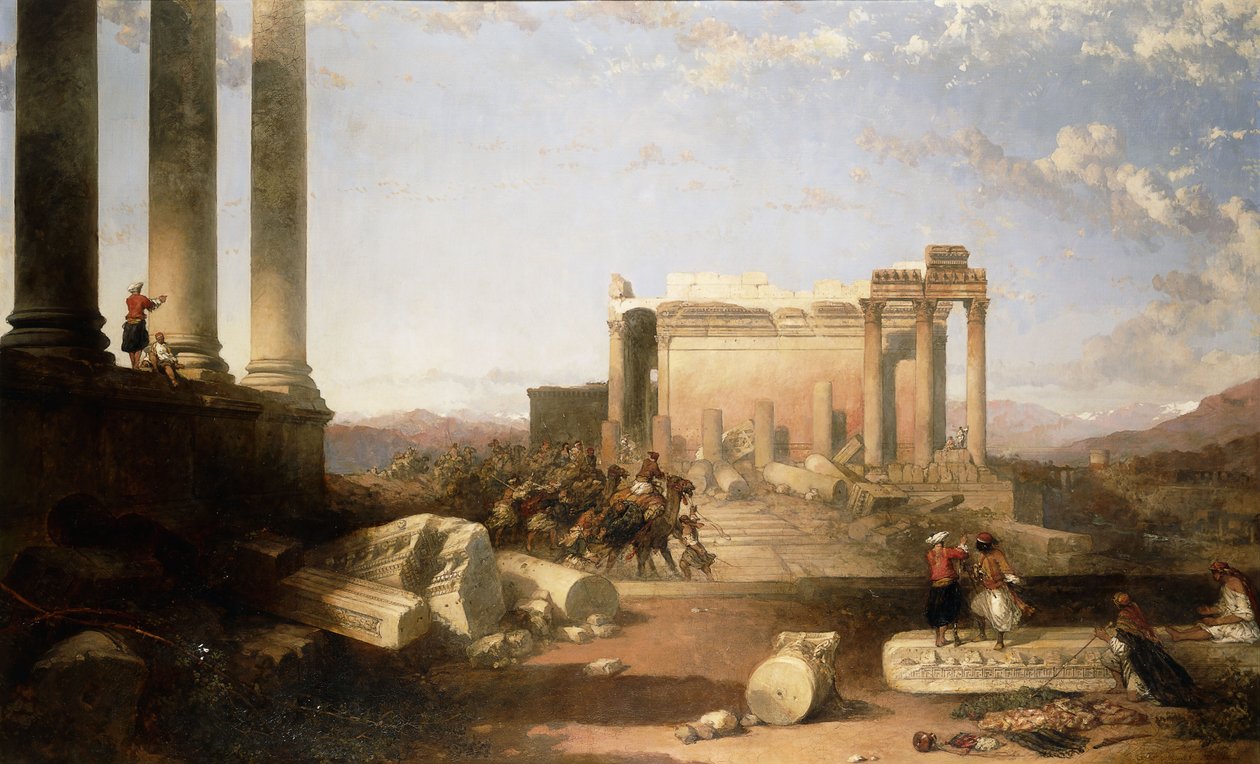 Ruinerna av solens tempel i Baalbec, 1861 av David Roberts