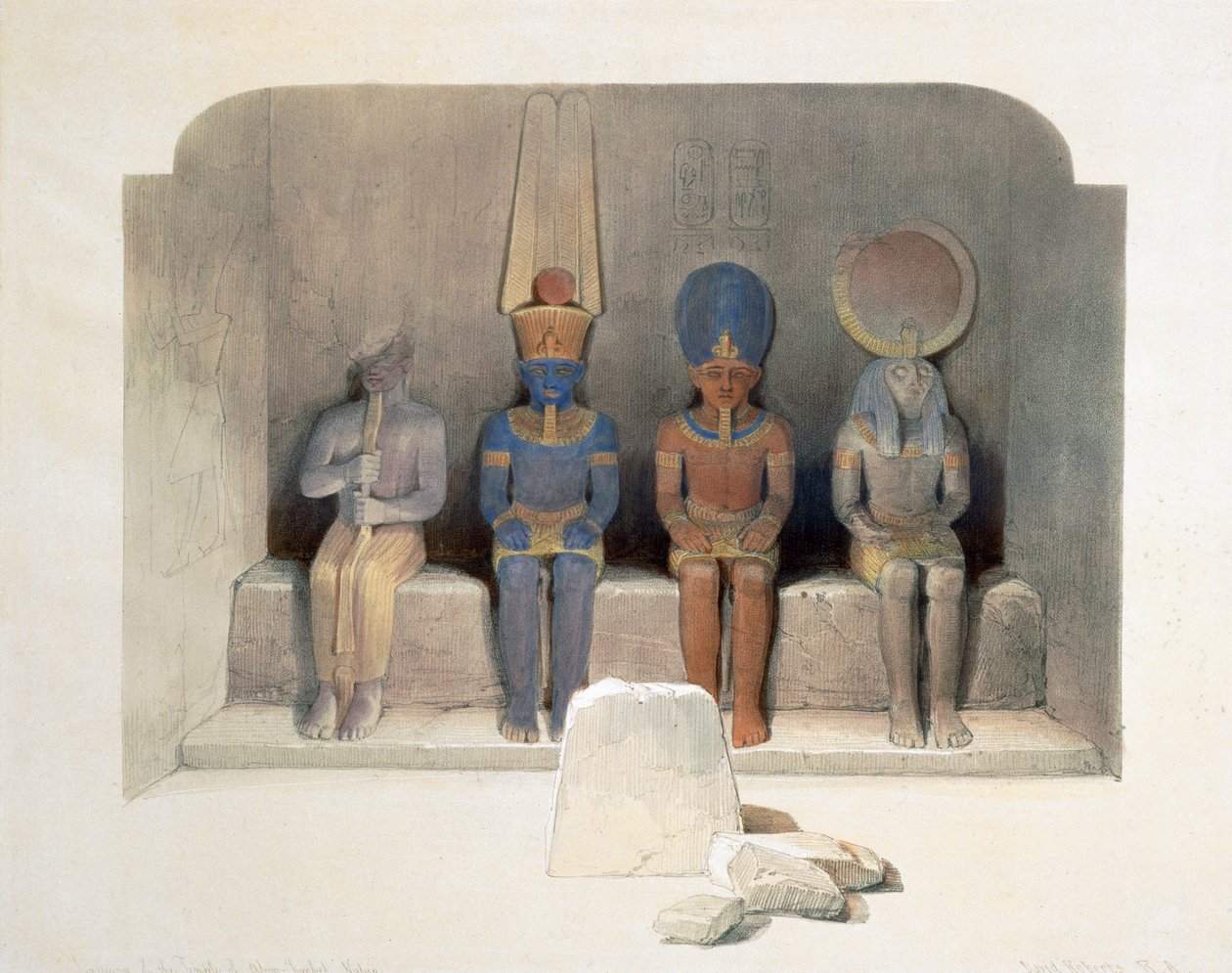 Sanctuary of Temple of Abu Simbel, Egypten, 1800-talet av David Roberts