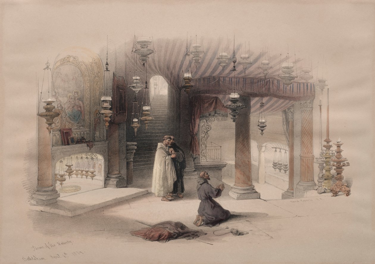 Födelsehelgedomen, Betlehem, 1839. av David Roberts