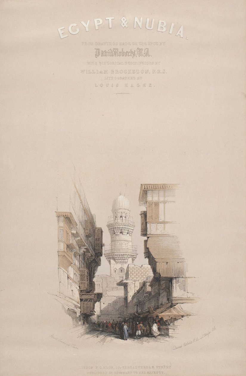 Gatubild i Kairo, Egypten av David Roberts