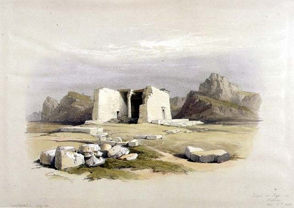 Templet vid Taffah i Nubia, från "Egypt and Nubia", Vol.1 (litho) av David Roberts