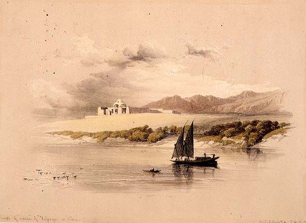 Temple of Amdda of Halsaya i Nubia, från "Egypt and Nubia", Vol.1 (litho) av David Roberts