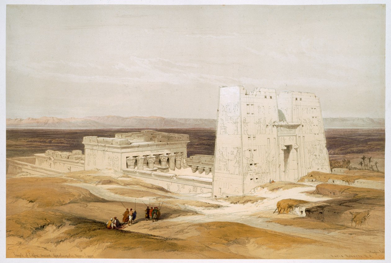 Temple of Edfu, antika Apollinopolis, övre Egypten, 1800-talet av David Roberts