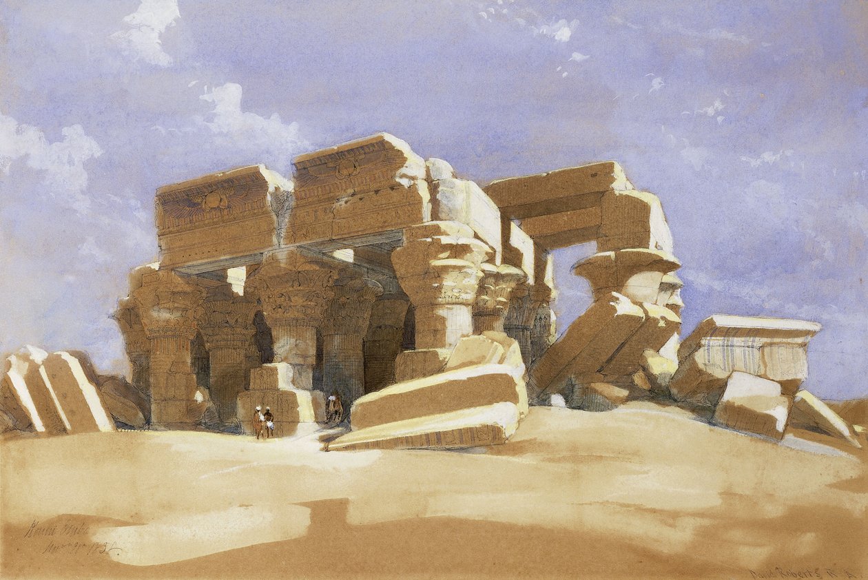 Temple of Kom Ombo, övre Egypten, 1838 av David Roberts