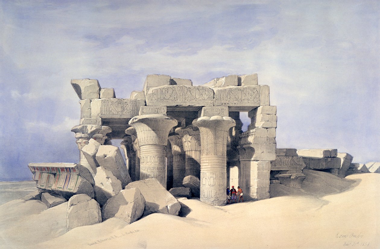 Sobek och Haroeris tempel vid Kom Ombo, 1800-talet av David Roberts