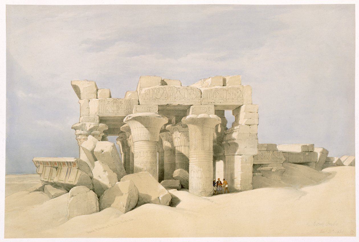 Sobek och Horuss tempel i Kom Ombo, Egypten, 1800-talet av David Roberts