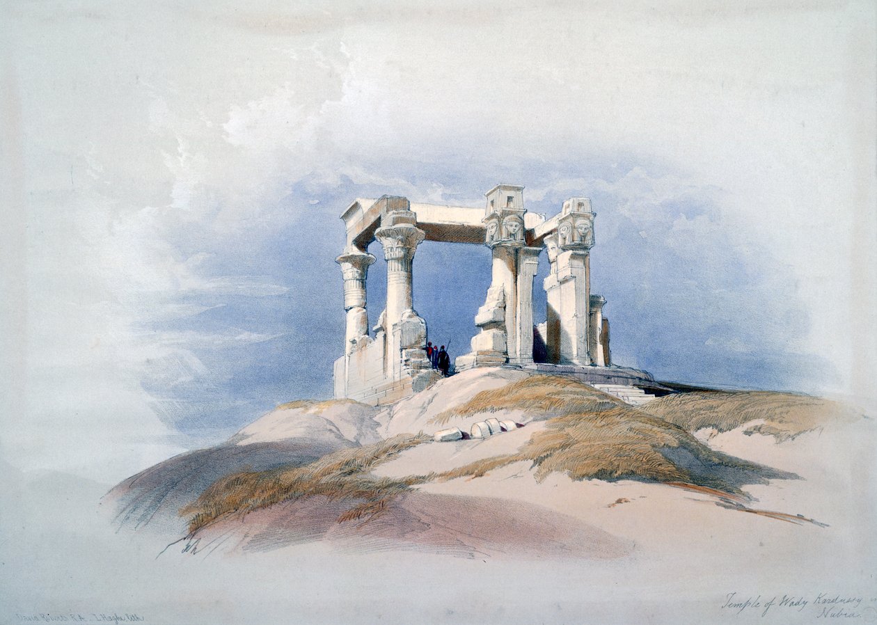 Temple of Wady Kardassy, ​​Nubia, 1800-talet av David Roberts