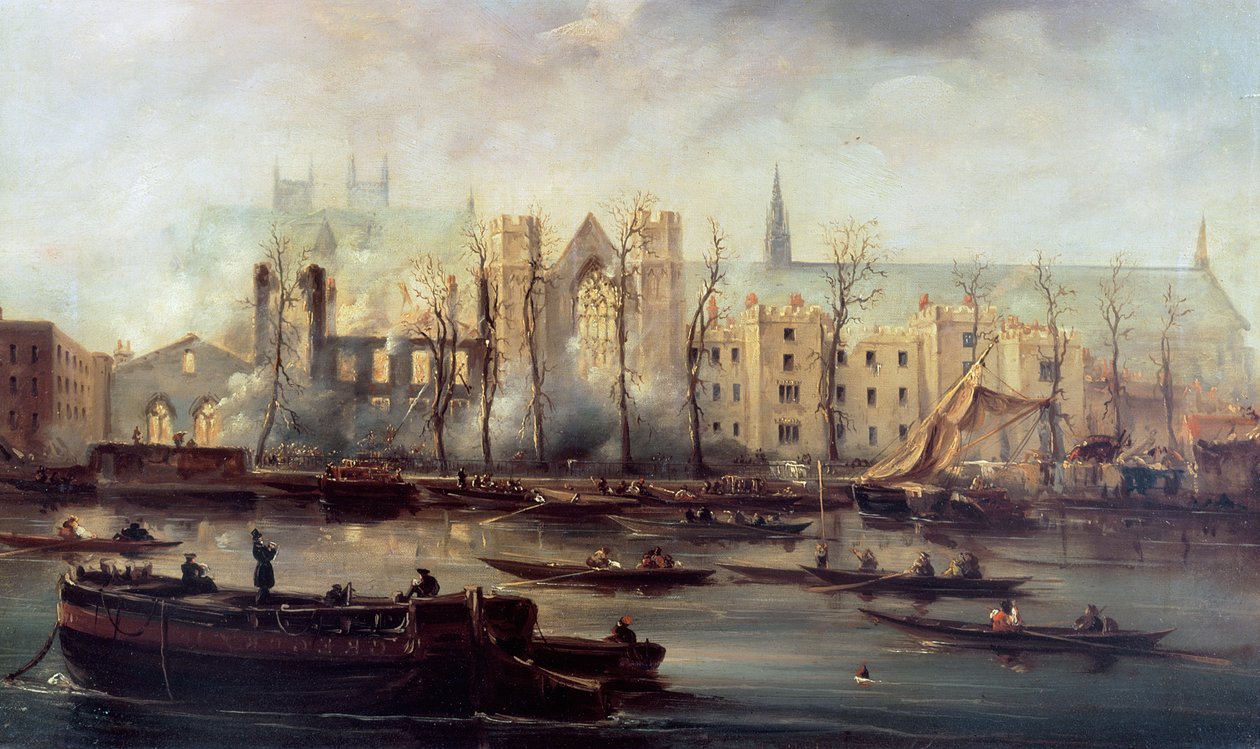 Brännandet av parlamentets hus, 16 oktober 1834 av David Roberts