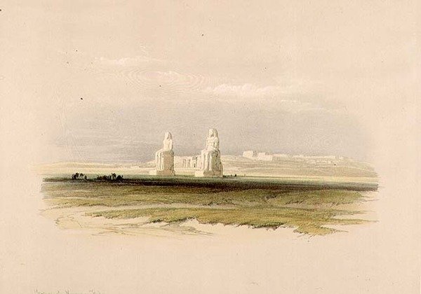 The Colossi of Memnon, från "Egypt and Nubia", Vol.1 (litho) av David Roberts