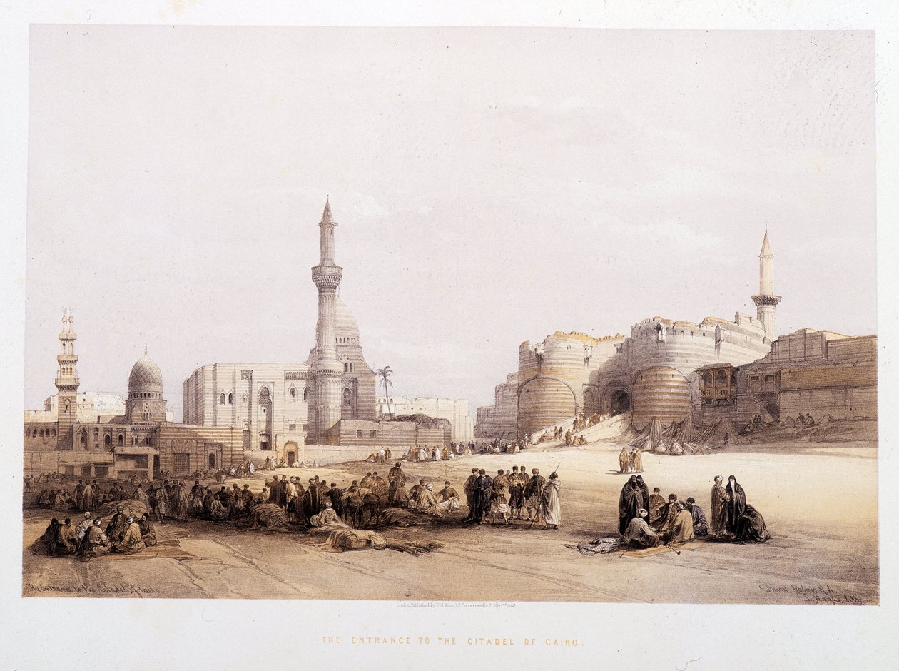 Ingången till Kairos citadell (Kairo) - i "" Det heliga landet"" av David Roberts, London 1849 av David Roberts