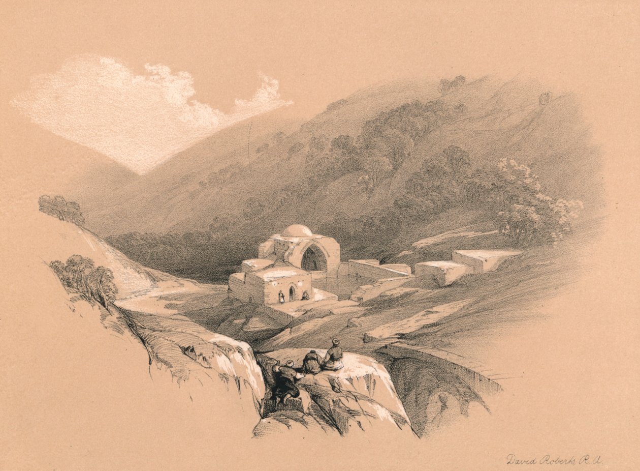 Jobs fontän, 1855 av David Roberts