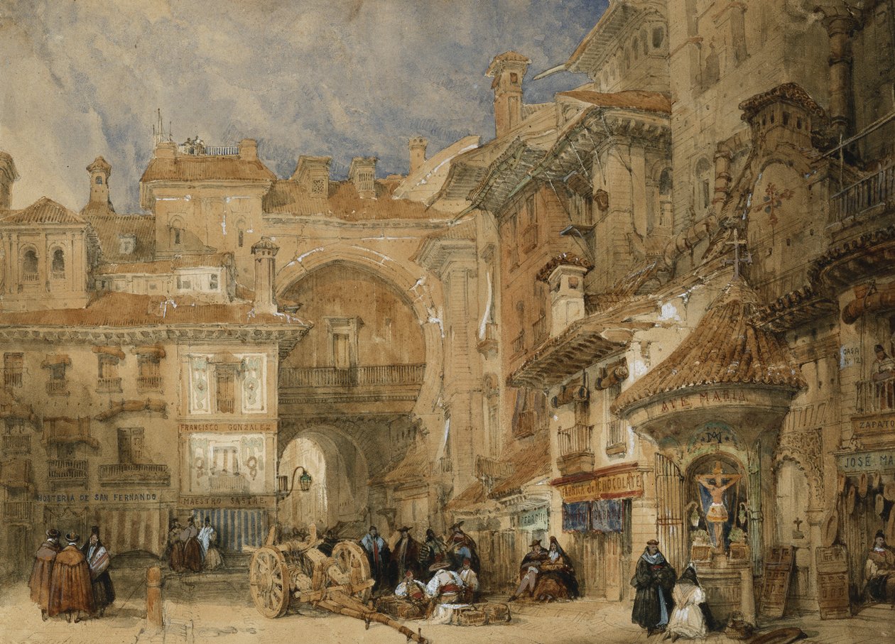 Porten till Viva Rambla, Granada, 1834 av David Roberts