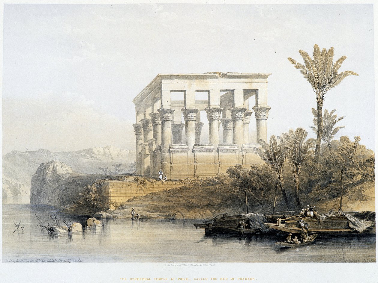 Hypaethral Temple i Philae, kallad Faraos säng - i "The Holy Land", London 1849 av David Roberts