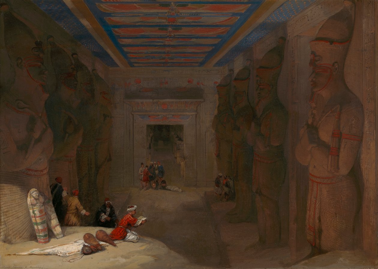 Hypostylehallen i det stora templet i Abu Simbel, Egypten av David Roberts