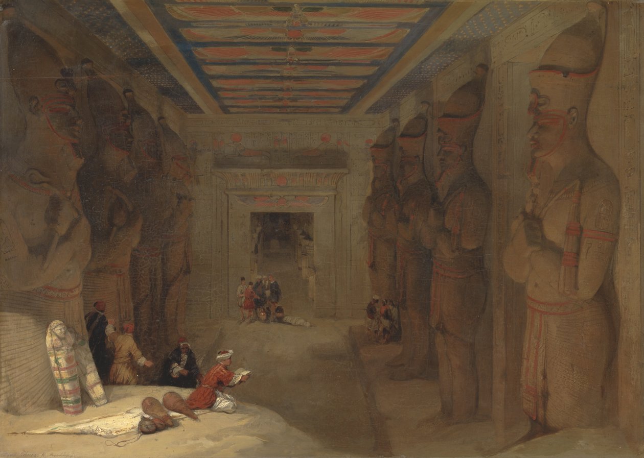 Hypostylehallen i det stora templet i Abu Simbel, Egypten av David Roberts