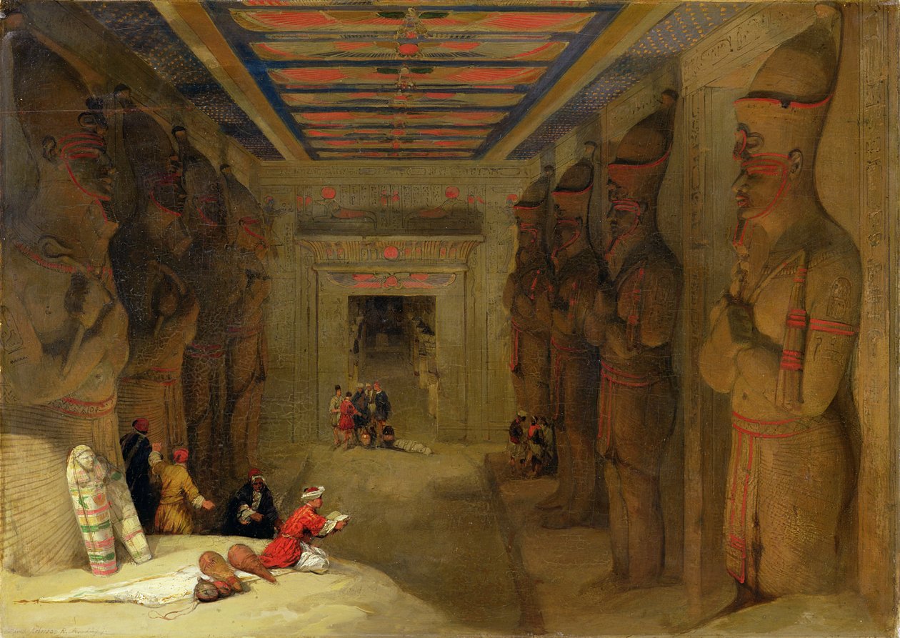 Hypostylehallen i det stora templet i Abu Simbel, Egypten av David Roberts