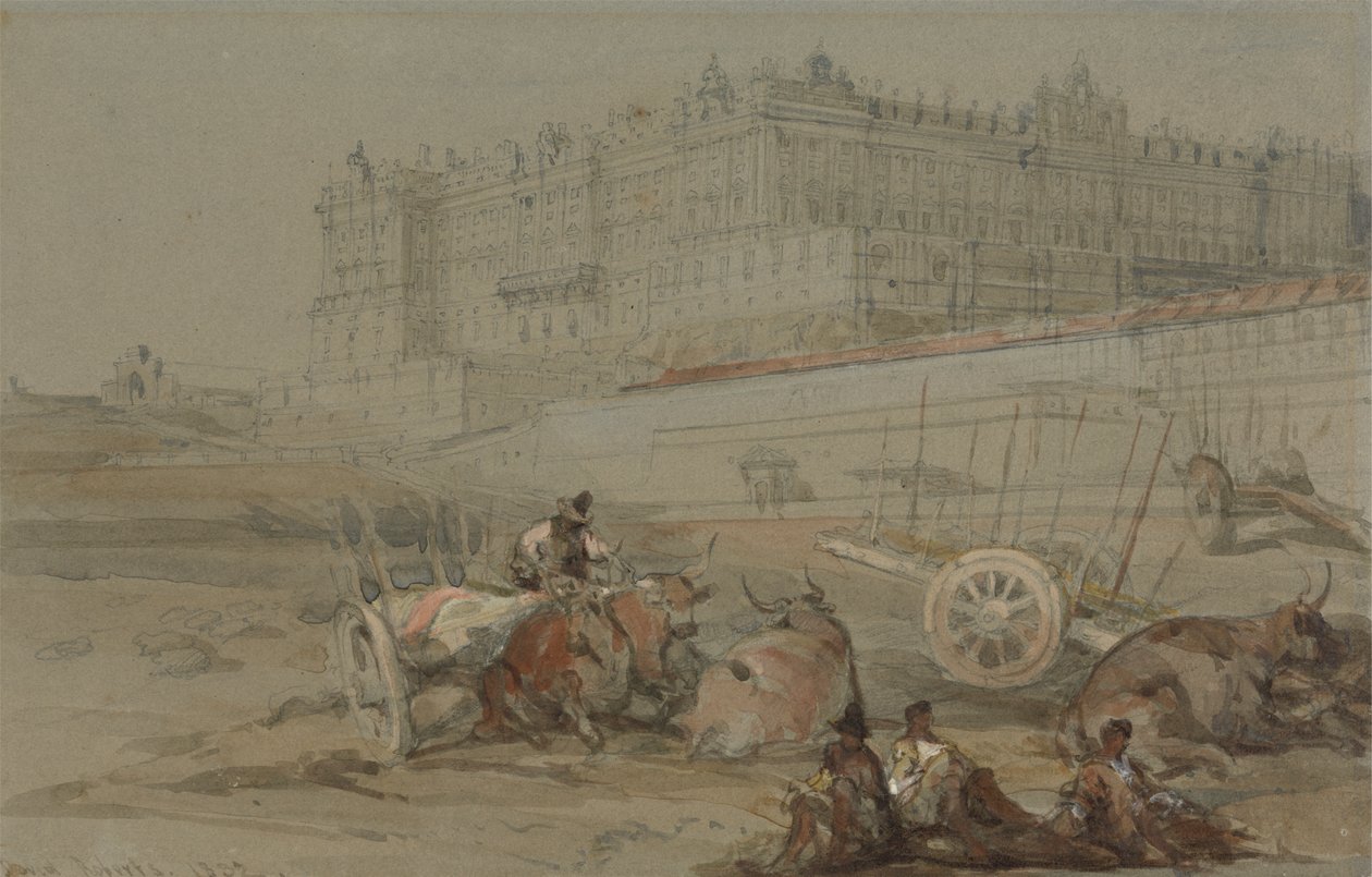 Kungliga palatset, Madrid, 1832 av David Roberts