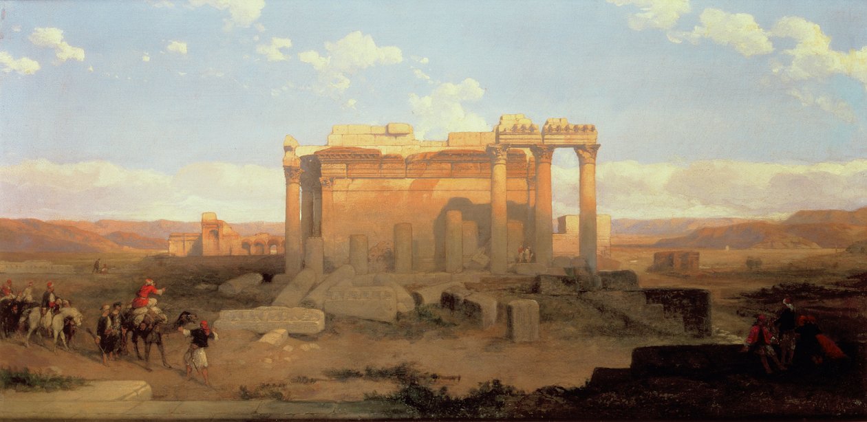 Ruinerna av det mindre templet i Baalbeck av David Roberts