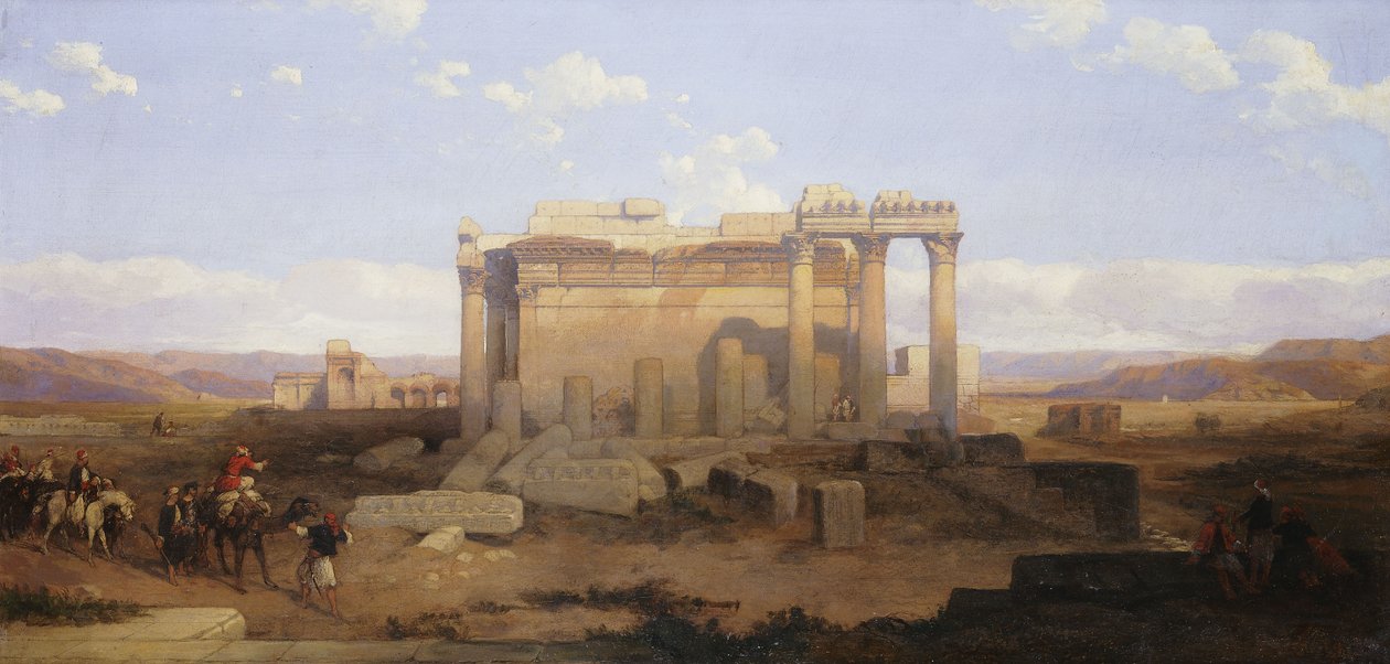 Ruinerna av det mindre templet i Baalbeck, av David Roberts
