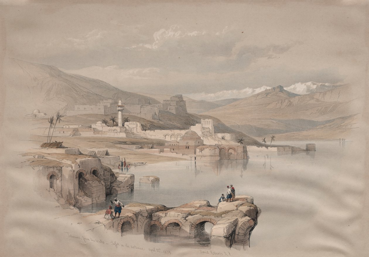 Tiberias, från murarna, Säkerhet i fjärran av David Roberts