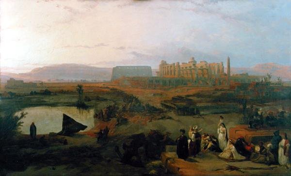 Utsikt över ruinerna av Karnak-templet (olja på duk) av David Roberts