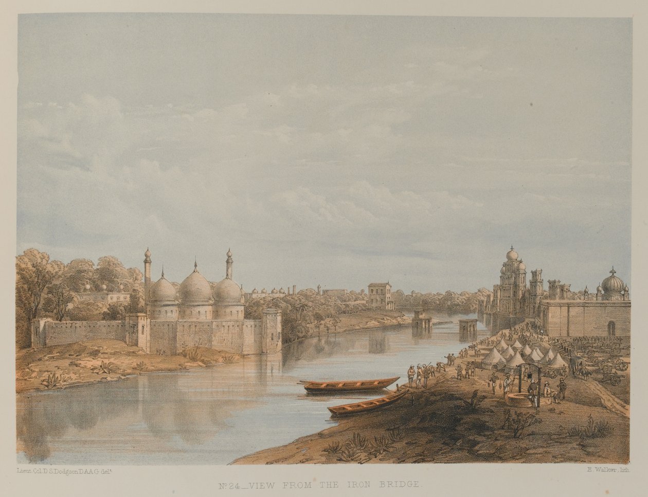 Utsikt från Iron Bridge, Lucknow av David Scott Lieutenant Colonel (after) Dodgson