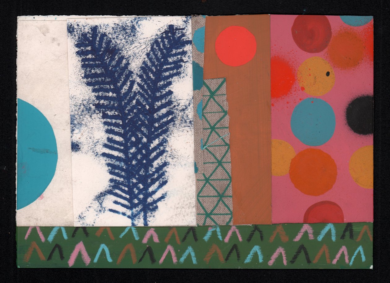 Hay Fever, 2023 (färg och collage) av David Shillinglaw