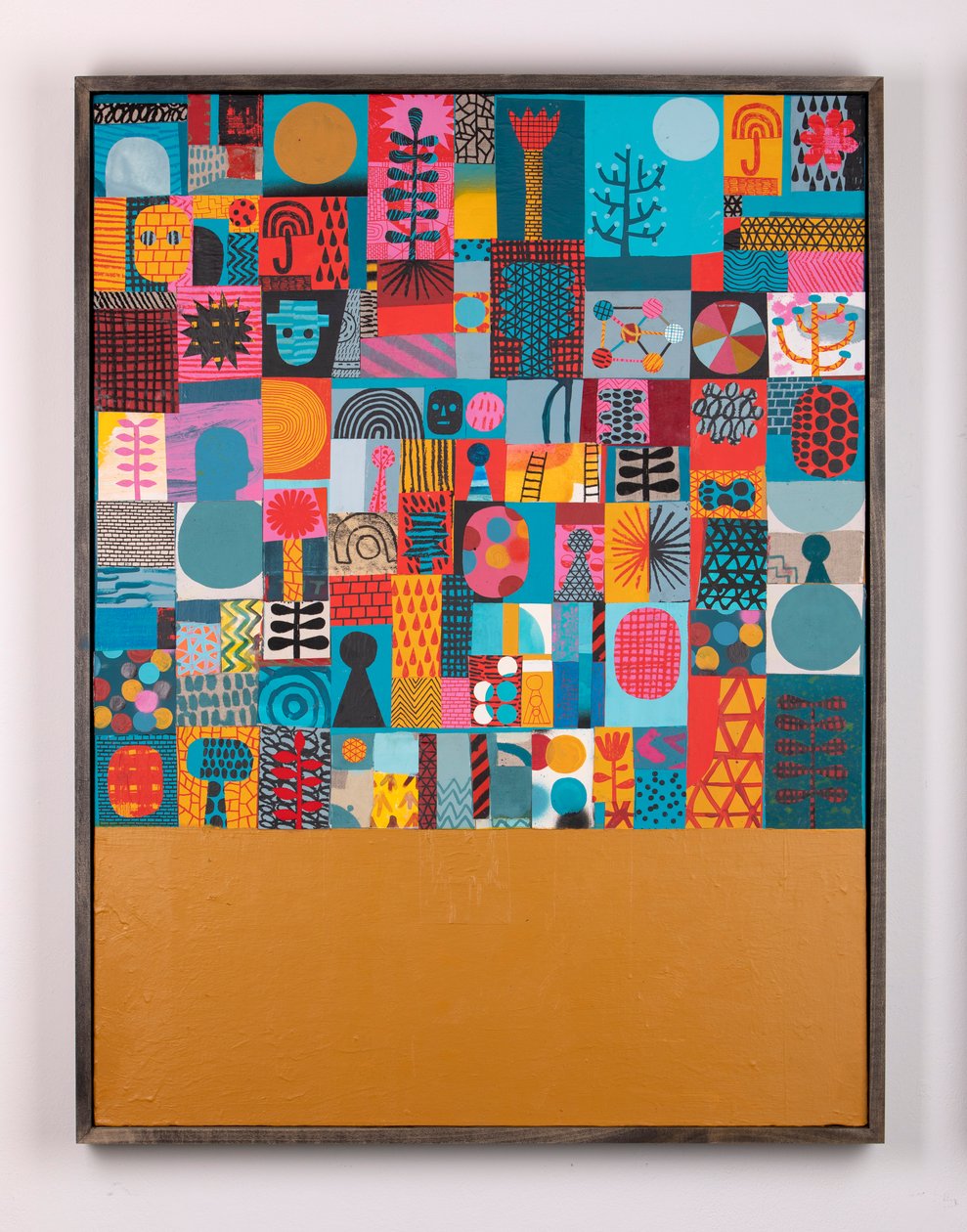 The Overwhelming Om, 2020 (måla och collage på duk) av David Shillinglaw