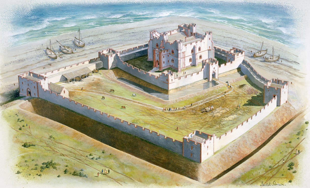 Piels slott, 1300-talet, c1990-2010 av David Simon