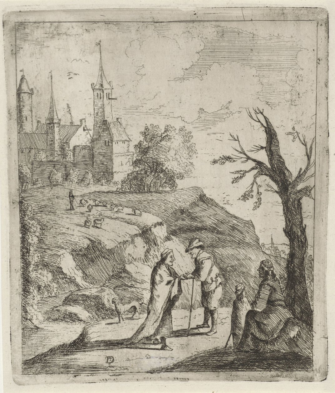 Landskap med spåkvinna av David Teniers (II)