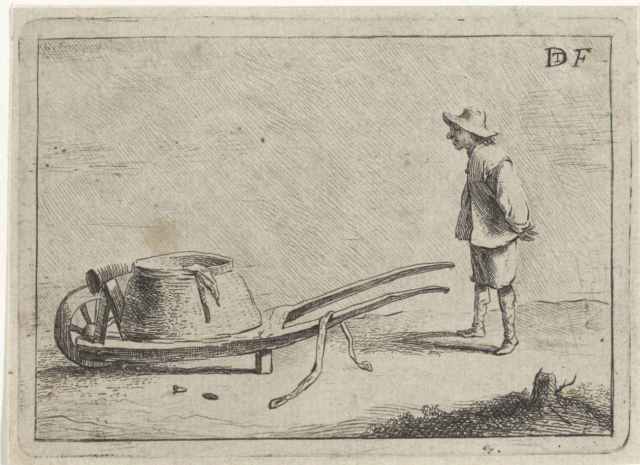 Man vid en skottkärra av David Teniers (II)