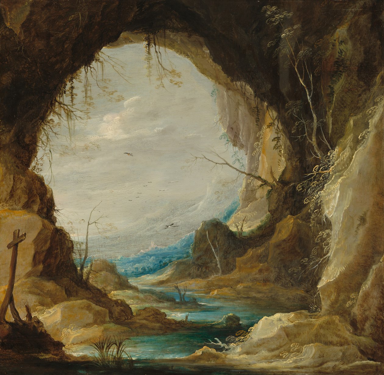 Utsikt från en grotta, tidigt 1630-tal. av David Teniers II