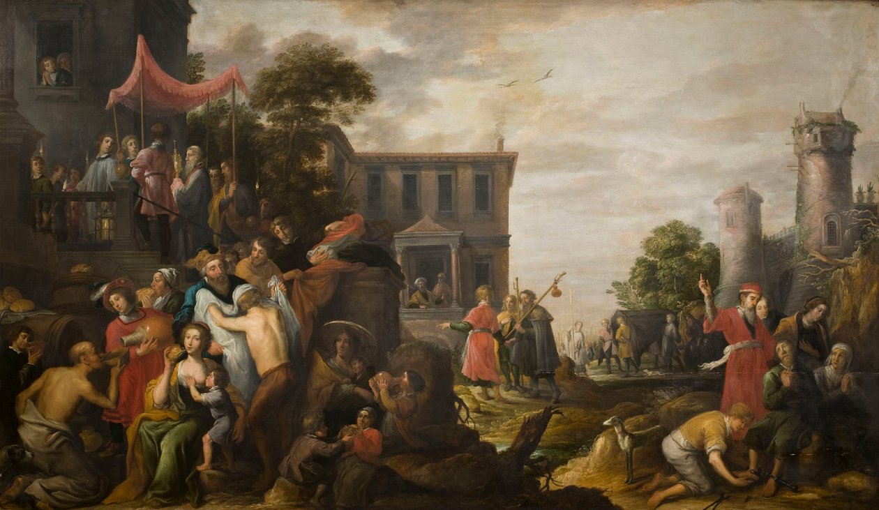 Barmhärtighetens sju verk, 1637. av David Teniers the Elder