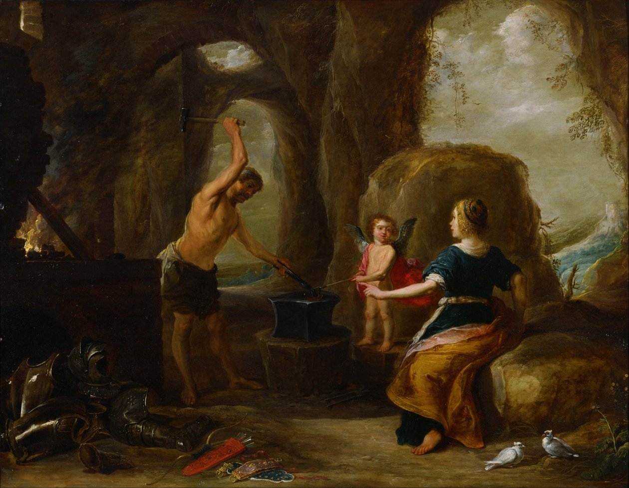 Venus besöker Vulcans smedja av David Teniers the Elder