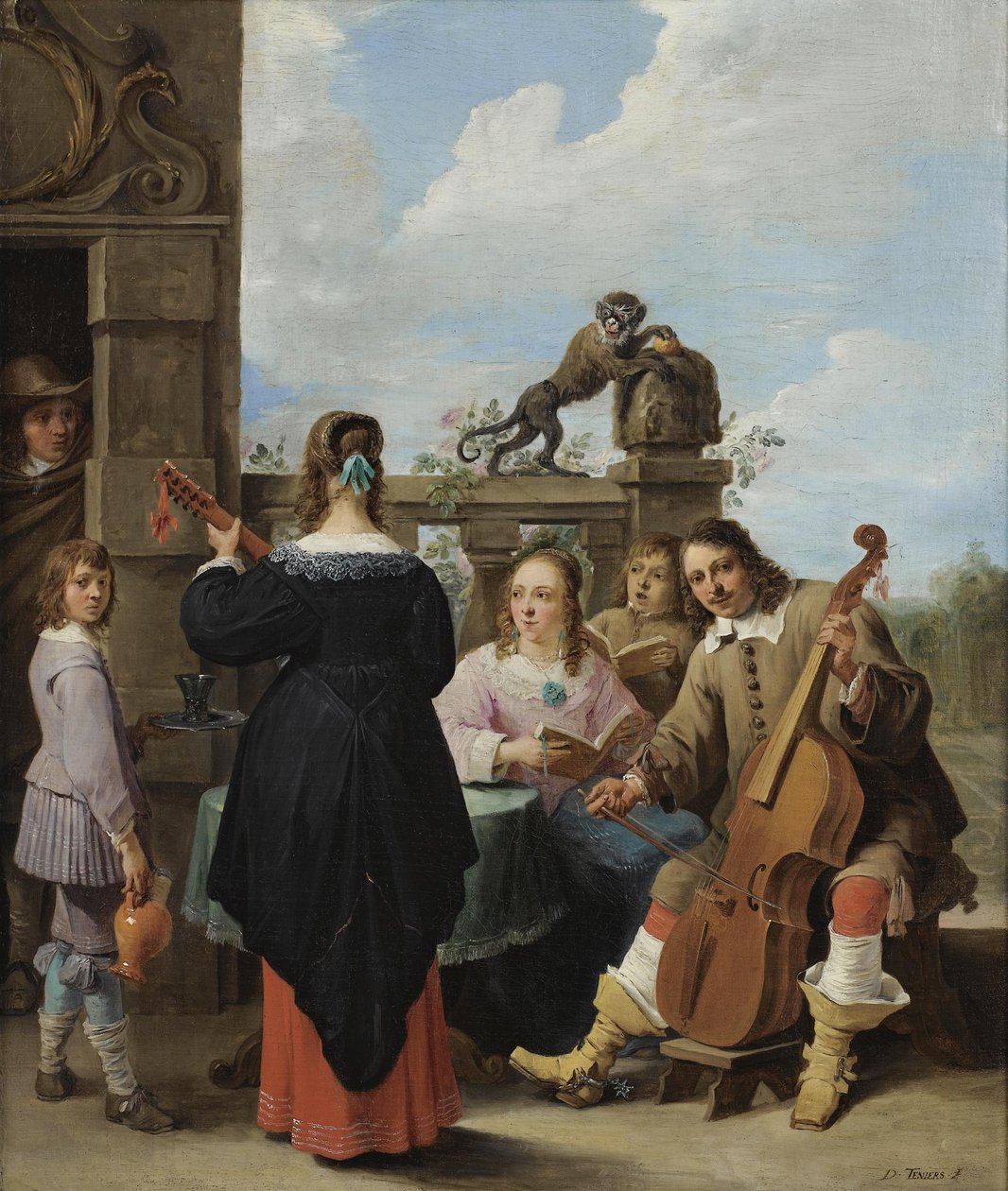 En familjekonsert på en terrass av David Teniers the Younger