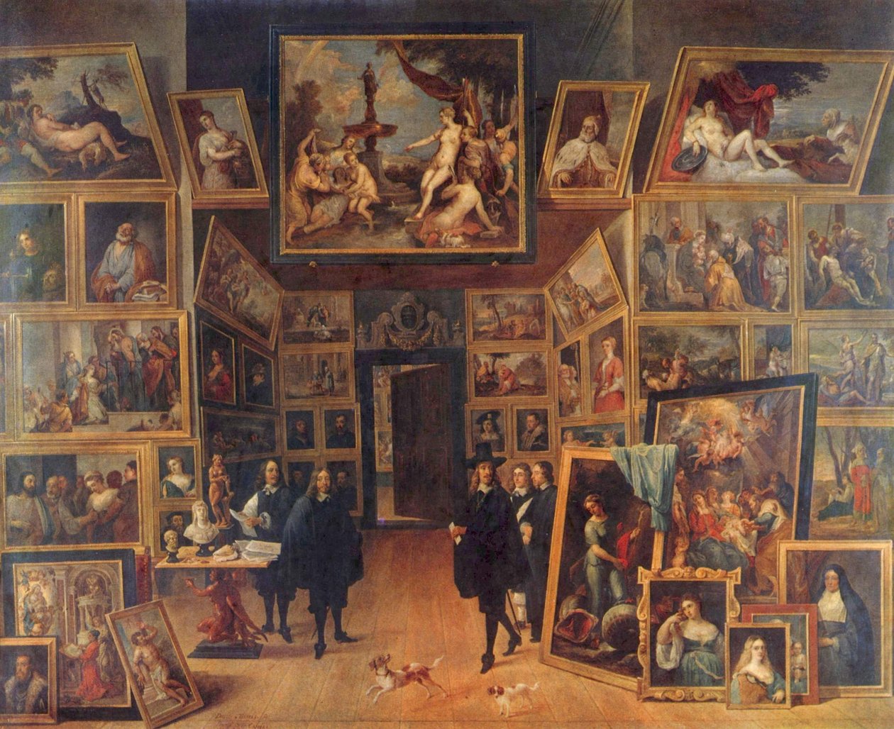 Ärkehertig Leopold Wilhelm av Habsburg (1614-1662) i sitt konstgalleri i Bryssel av David Teniers the Younger