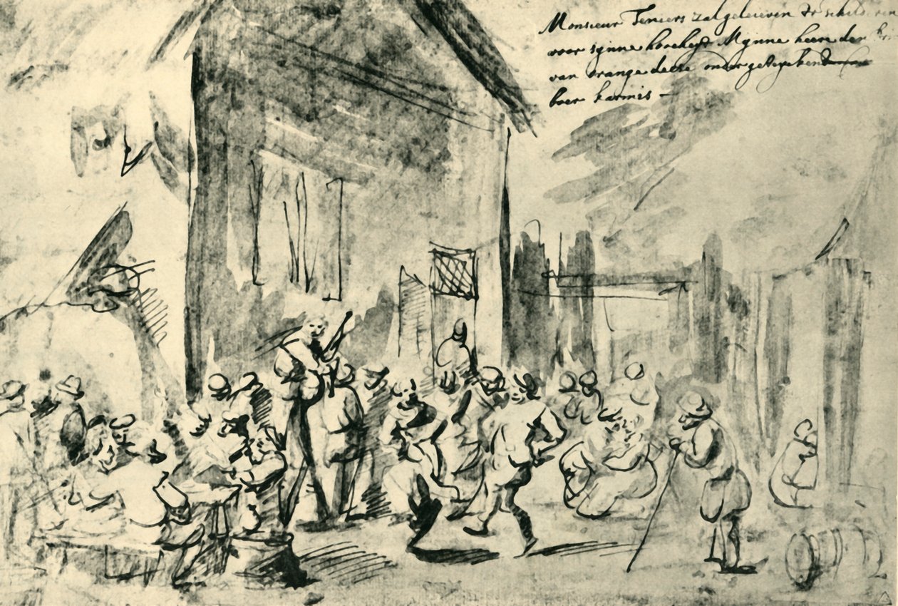 Countrydans, mitten av slutet av 1600-talet, 1943. av David Teniers the Younger