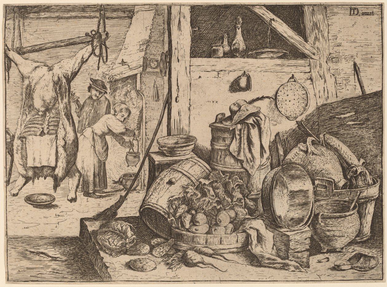 Interiör av ett kök av David Teniers the Younger