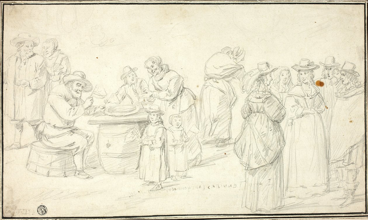 Studie för countryfestival i närheten av Antwerpen av David Teniers the Younger