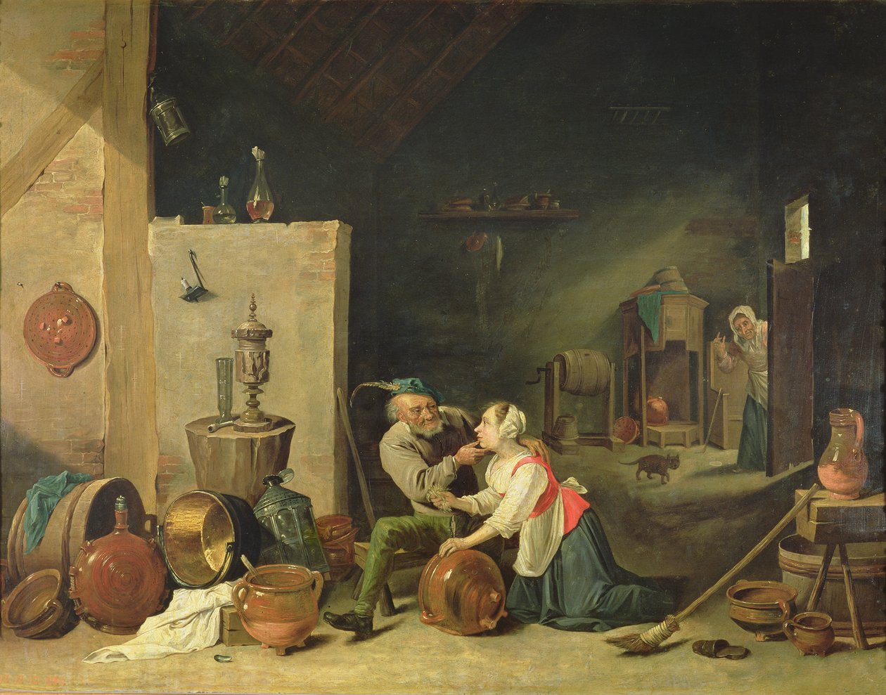 Den gamle och tjänaren, 1800 av David Teniers the Younger
