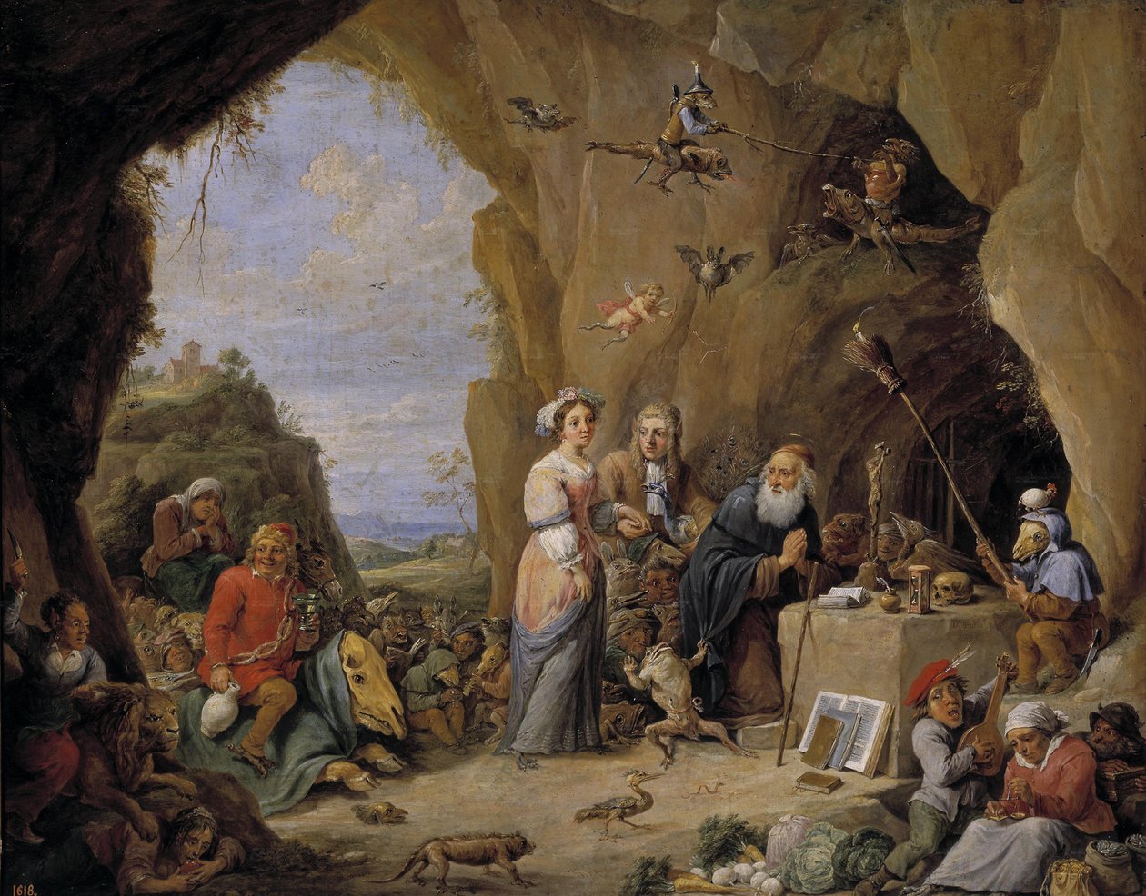 Frestelsen av Sankt Antonius, mitten av 1600-talet. av David Teniers the Younger