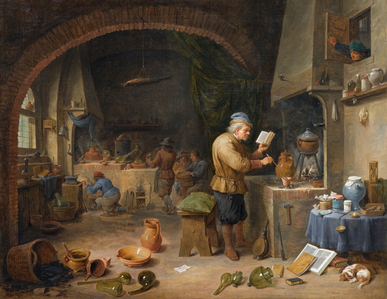 Alkemisten av David Teniers the Younger