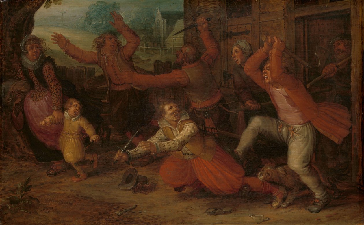 Bondens glädje (Utdrivningen) av David Vinckboons (I) (workshop of)
